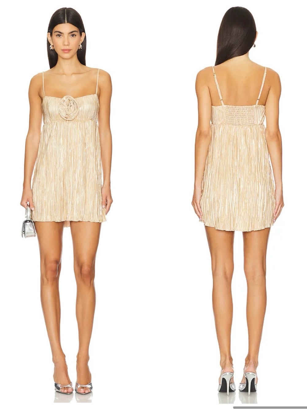 NWT Show Me Your Mumu GNO Mini Dress Coquette Flower Cocktail Party Gold Sz XXL